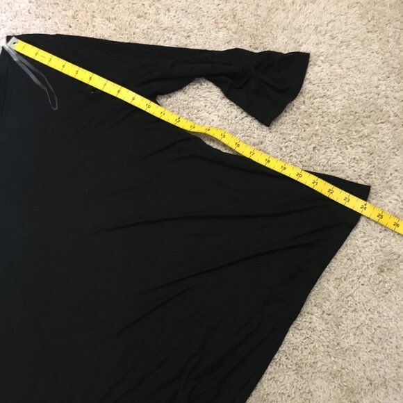 Green Envelope USA Made Witchy Black Reverse Handkerchief Hem A-Line Shirt - Picture 13 of 16